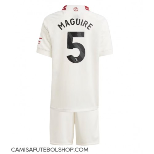 Camisa de time de futebol Manchester United Harry Maguire #5 Replicas 3º Equipamento Infantil 2023-24 Manga Curta (+ Calças curtas)
